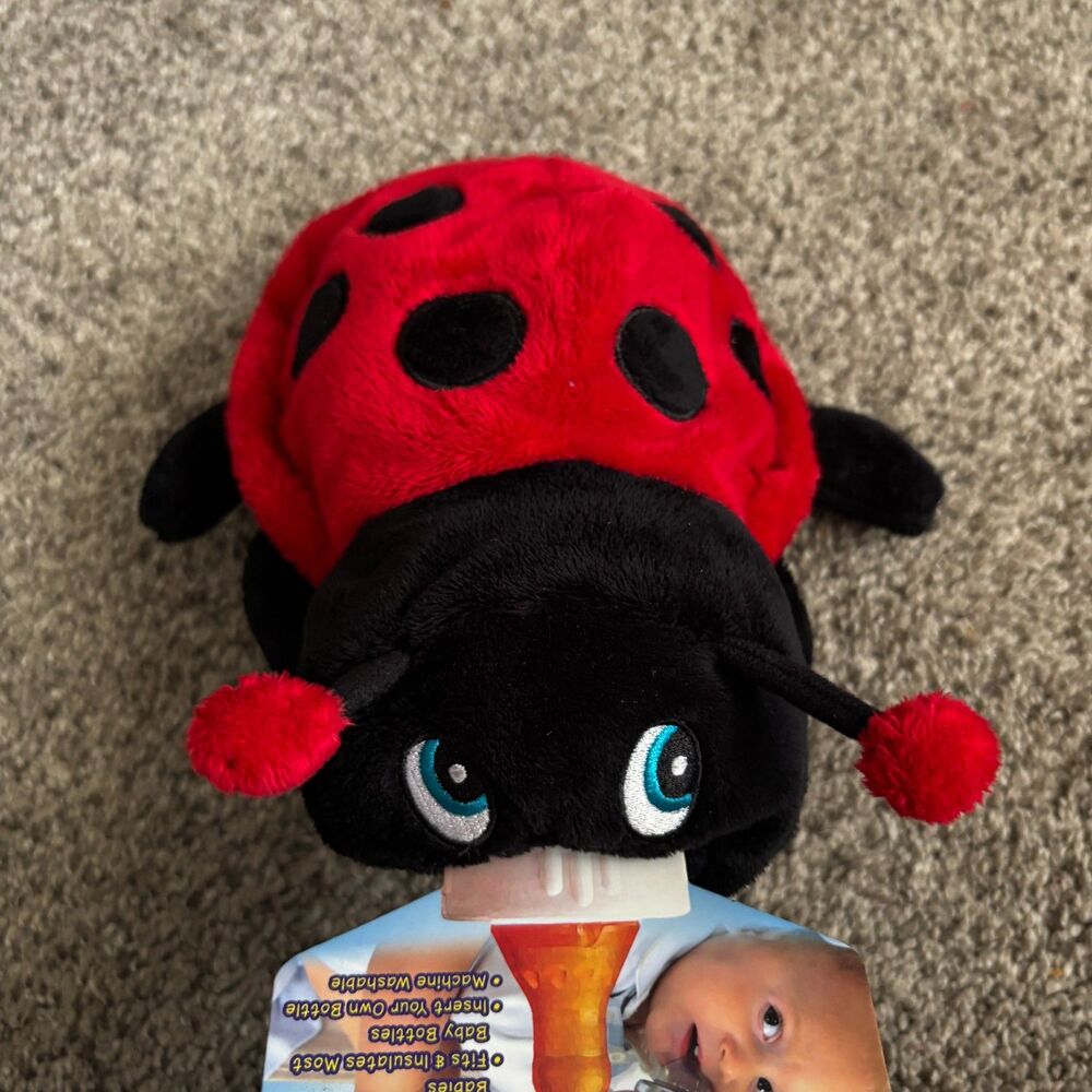 Bottle Pets Ladybug Baby Bottle Cover Plush Infant Feeding Toy 0+ Months NWT